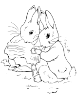 A coloring page of peter rabbit